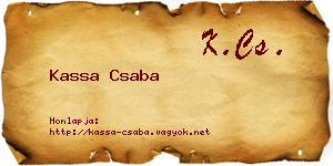 Kassa Csaba névjegykártya