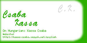 csaba kassa business card